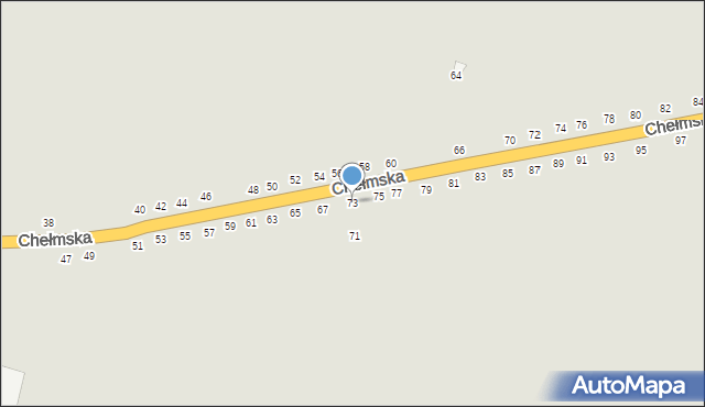 Łęczna, Chełmska, 73, mapa Łęczna