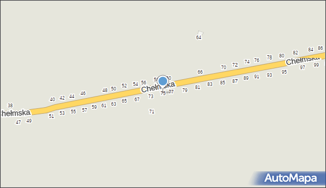 Łęczna, Chełmska, 75, mapa Łęczna