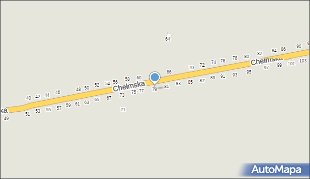 Łęczna, Chełmska, 79, mapa Łęczna