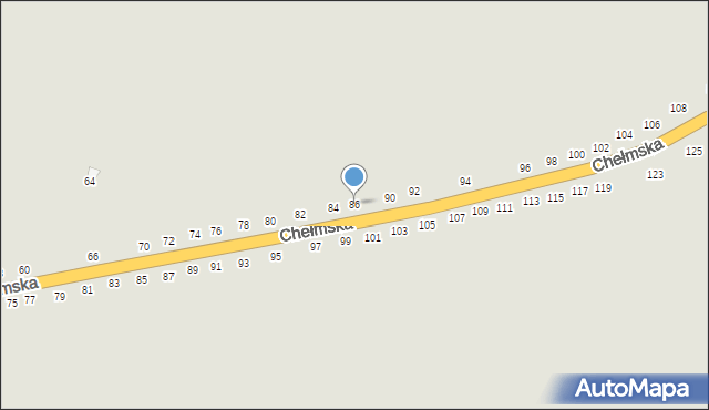 Łęczna, Chełmska, 86, mapa Łęczna