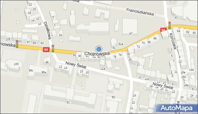 Legnica, Chojnowska, 82, mapa Legnicy