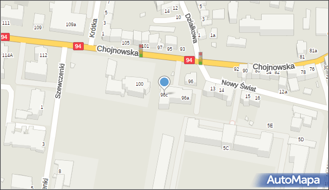 Legnica, Chojnowska, 96c, mapa Legnicy