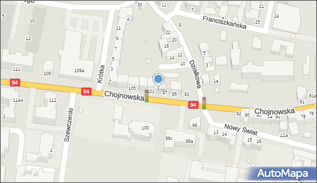 Legnica, Chojnowska, 99, mapa Legnicy