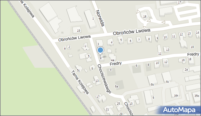 Leszno, Chociszewskiego Józefa, 4, mapa Leszno