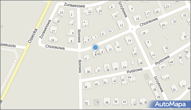 Leszno, Choinkowa, 6, mapa Leszno