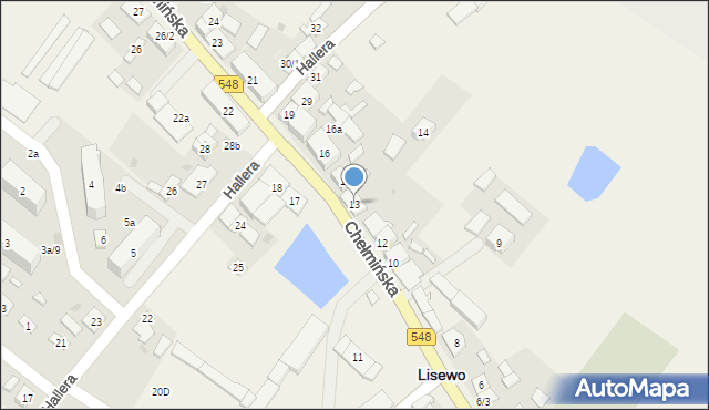 Lisewo, Chełmińska, 13, mapa Lisewo