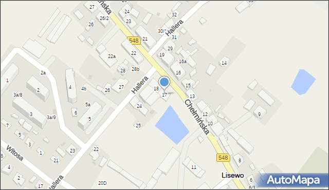 Lisewo, Chełmińska, 17, mapa Lisewo