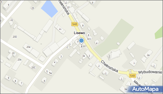 Lisewo, Chełmińska, 5, mapa Lisewo