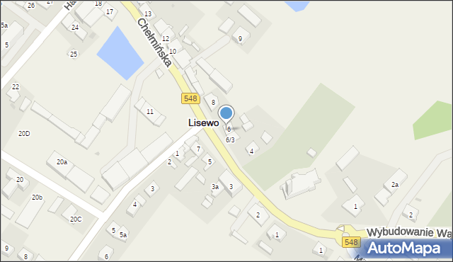 Lisewo, Chełmińska, 6/2, mapa Lisewo