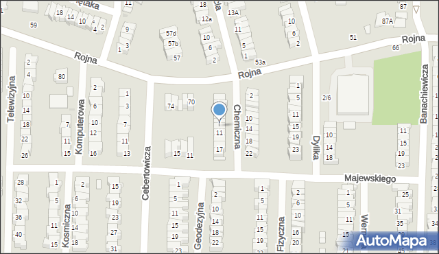 Łódź, Chemiczna, 9, mapa Łodzi