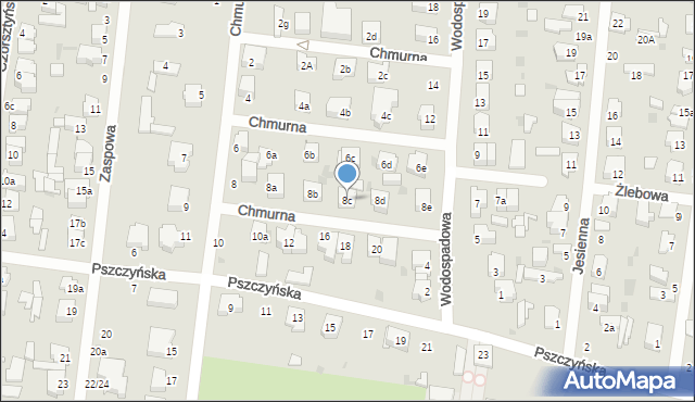Łódź, Chmurna, 8c, mapa Łodzi