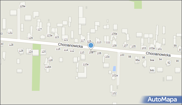 Łódź, Chocianowicka, 108, mapa Łodzi