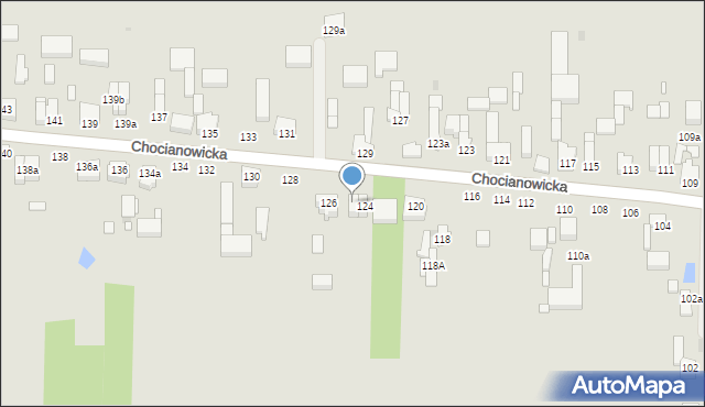 Łódź, Chocianowicka, 124a, mapa Łodzi