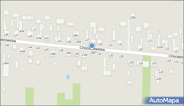 Łódź, Chocianowicka, 134, mapa Łodzi