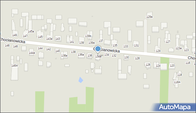 Łódź, Chocianowicka, 134a, mapa Łodzi