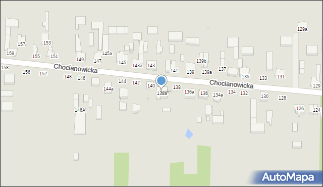 Łódź, Chocianowicka, 138a, mapa Łodzi