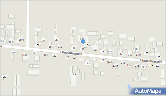 Łódź, Chocianowicka, 147A, mapa Łodzi