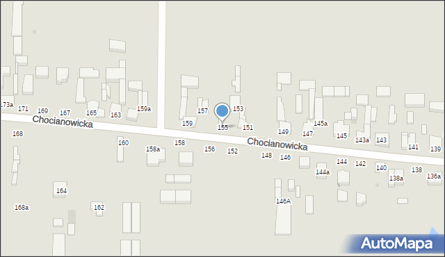 Łódź, Chocianowicka, 155, mapa Łodzi