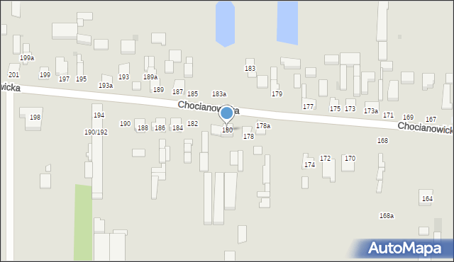 Łódź, Chocianowicka, 180, mapa Łodzi