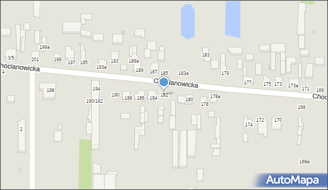 Łódź, Chocianowicka, 182, mapa Łodzi