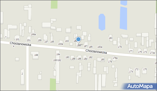 Łódź, Chocianowicka, 189, mapa Łodzi