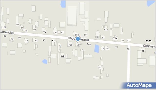 Łódź, Chocianowicka, 78, mapa Łodzi