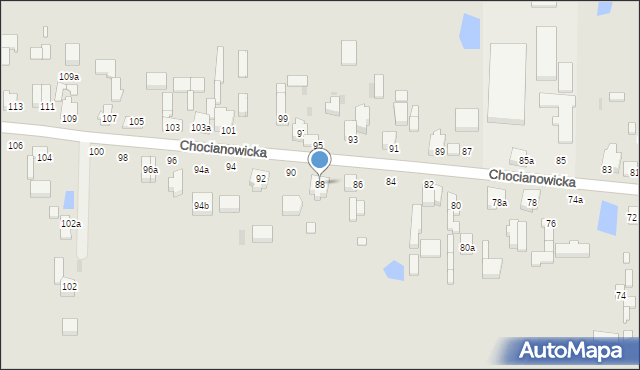 Łódź, Chocianowicka, 88, mapa Łodzi