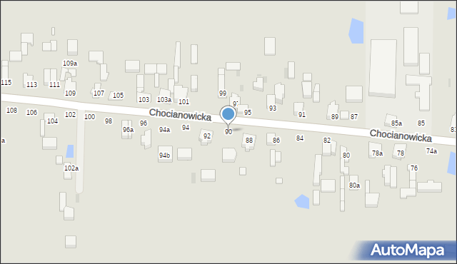 Łódź, Chocianowicka, 90, mapa Łodzi