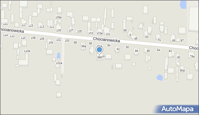 Łódź, Chocianowicka, 94b, mapa Łodzi