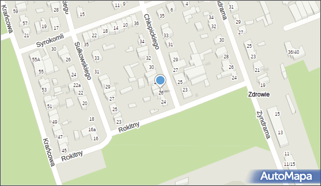 Łódź, Chłopickiego Józefa, gen., 26, mapa Łodzi