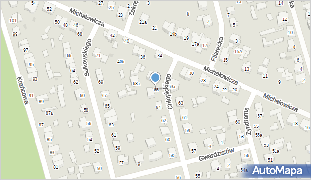 Łódź, Chłopickiego Józefa, gen., 66, mapa Łodzi