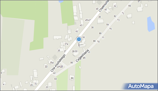 Łowicz, Chełmońskiego Józefa, 32, mapa Łowicza