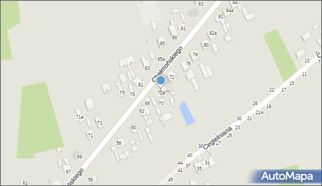 Łowicz, Chełmońskiego Józefa, 72a, mapa Łowicza