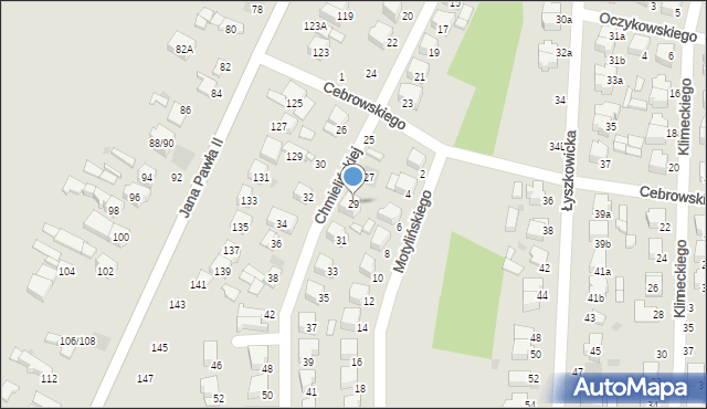 Łowicz, Chmielińskiej Anieli, 29, mapa Łowicza