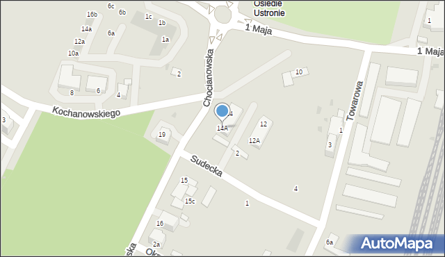 Lubin, Chocianowska, 14A, mapa Lubin