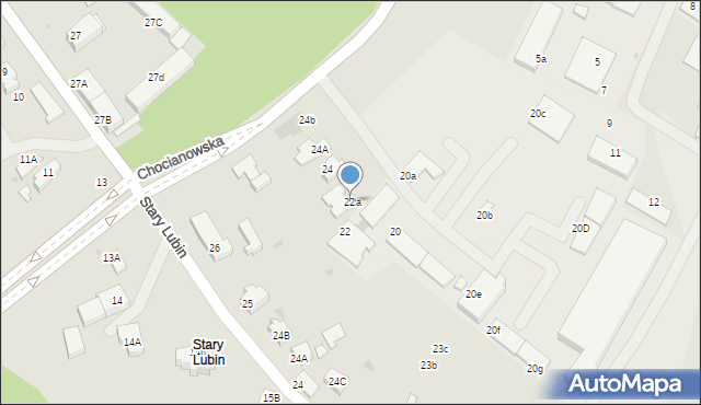 Lubin, Chocianowska, 22a, mapa Lubin