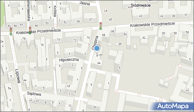 Lublin, Chopina Fryderyka, 4, mapa Lublina