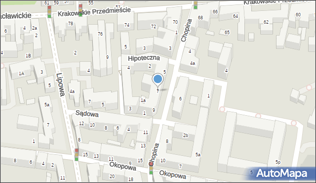 Lublin, Chopina Fryderyka, 7, mapa Lublina