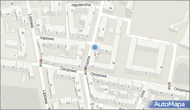 Lublin, Chopina Fryderyka, 8, mapa Lublina