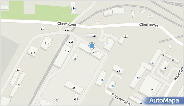 Lublin, Chemiczna, 11h, mapa Lublina