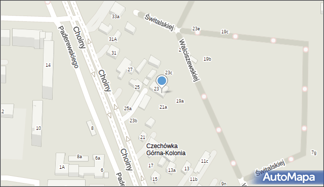 Lublin, Choiny, 23a, mapa Lublina