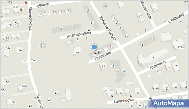 Lublin, Chabrowa, 17, mapa Lublina
