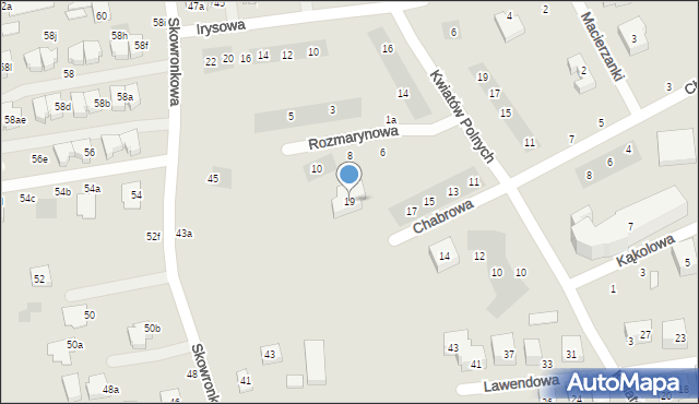 Lublin, Chabrowa, 19, mapa Lublina
