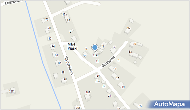 Luszowice, Chmielna, 11A, mapa Luszowice