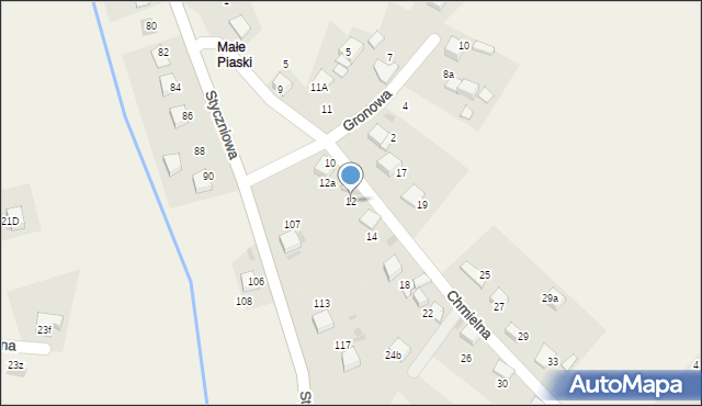 Luszowice, Chmielna, 12, mapa Luszowice