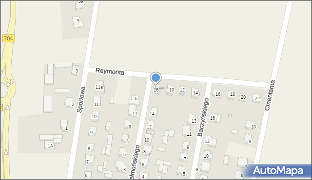 Łyszkowice, Chełmońskiego Józefa, 16, mapa Łyszkowice