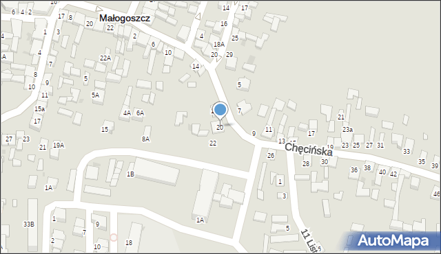 Małogoszcz, Chęcińska, 20, mapa Małogoszcz