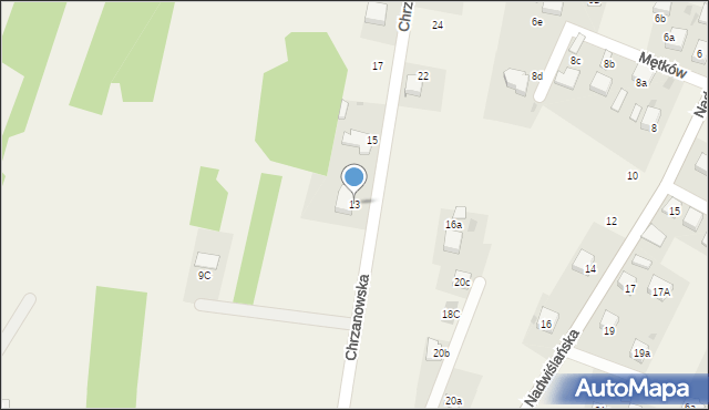 Mętków, Chrzanowska, 13, mapa Mętków