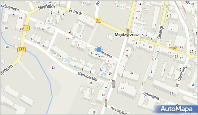 Międzyrzecz, Chłodna, 5, mapa Międzyrzecz