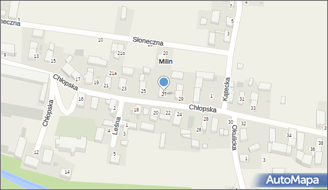 Milin, Chłopska, 27, mapa Milin